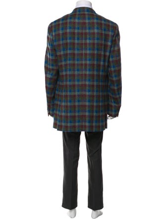 Etro Lambswool Plaid Print Sport Coat