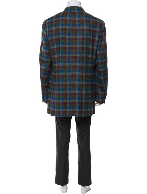 Etro Lambswool Plaid Print Sport Coat