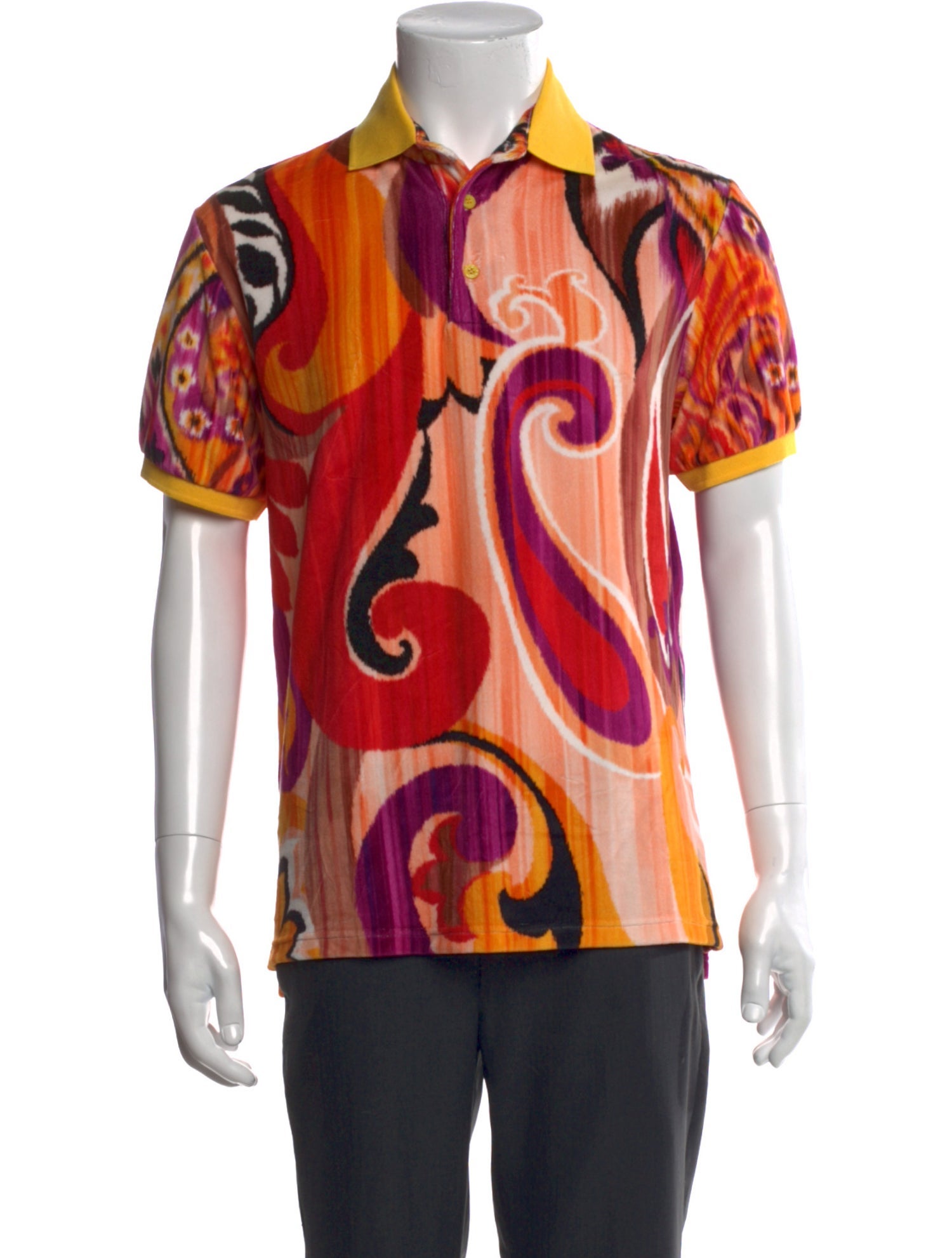 Etro Paisley Print Collar Polo Shirt w/ Tags