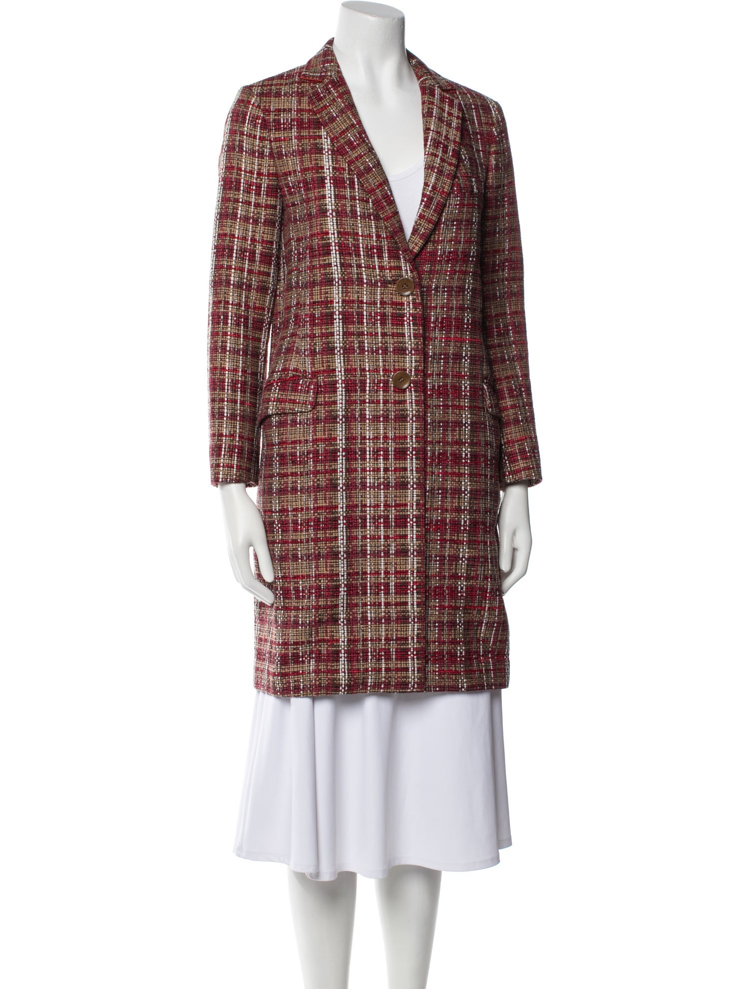 Etro Tweed Plaid Print Evening Jacket