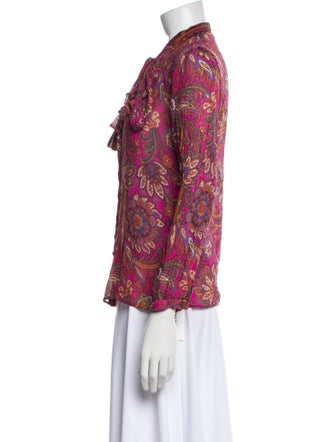 Etro Silk Paisley Print Button-Up Top
