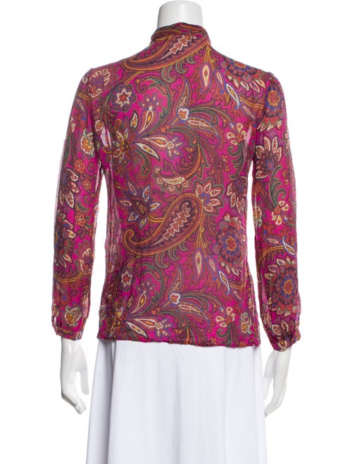 Etro Silk Paisley Print Button-Up Top