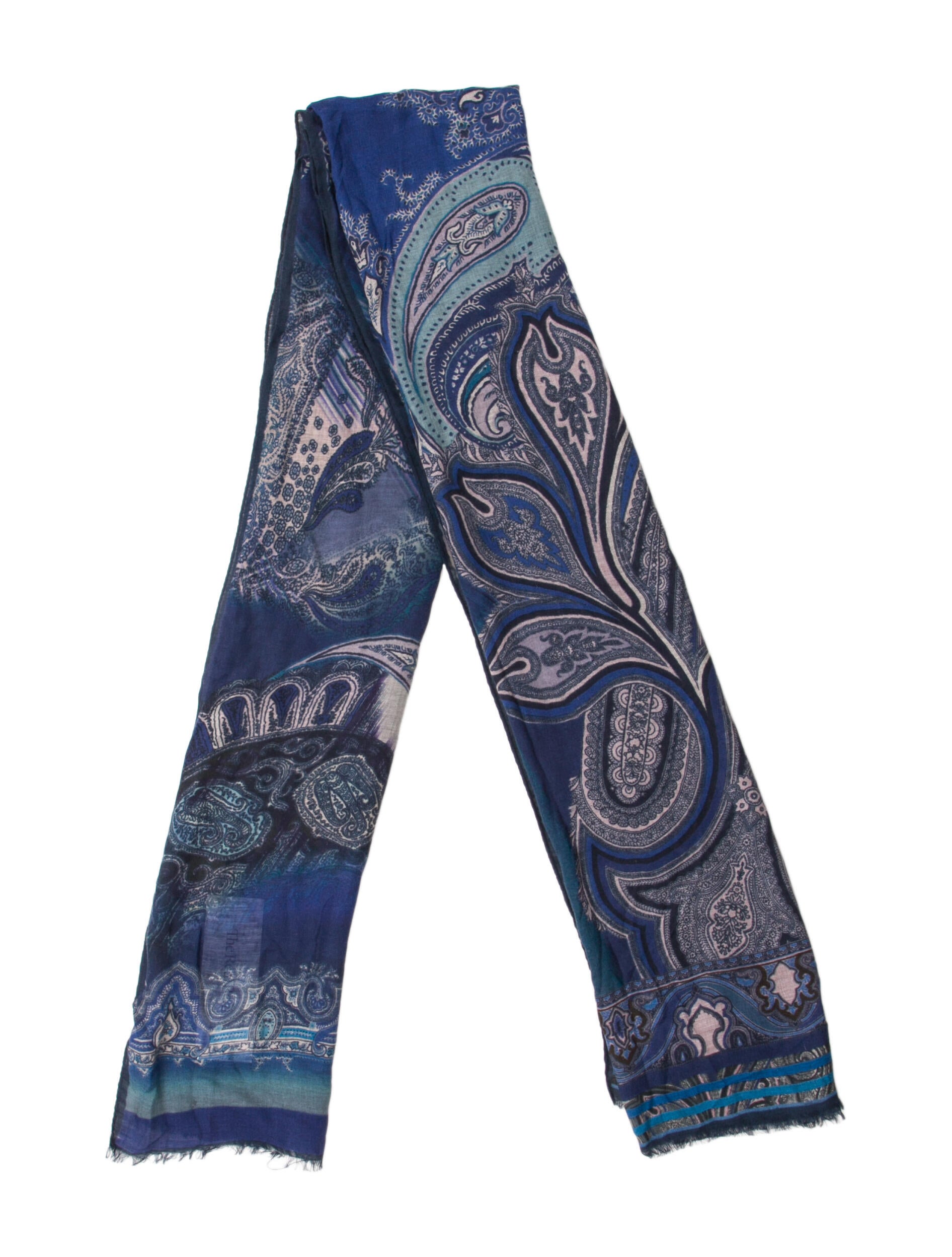 Etro Wool Paisley Print Scarf