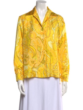 Etro Silk Printed Button-Up Top