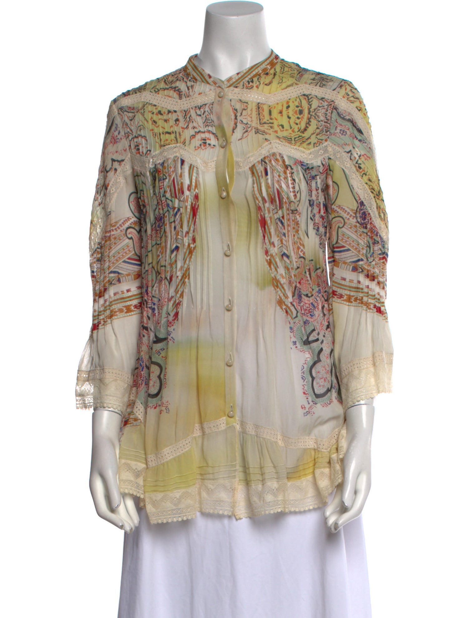 Etro Printed Mock Neck Blouse