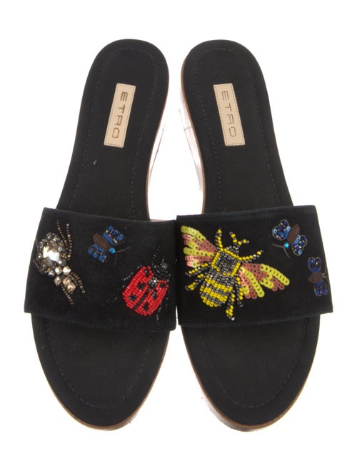 Etro Suede Printed Slides