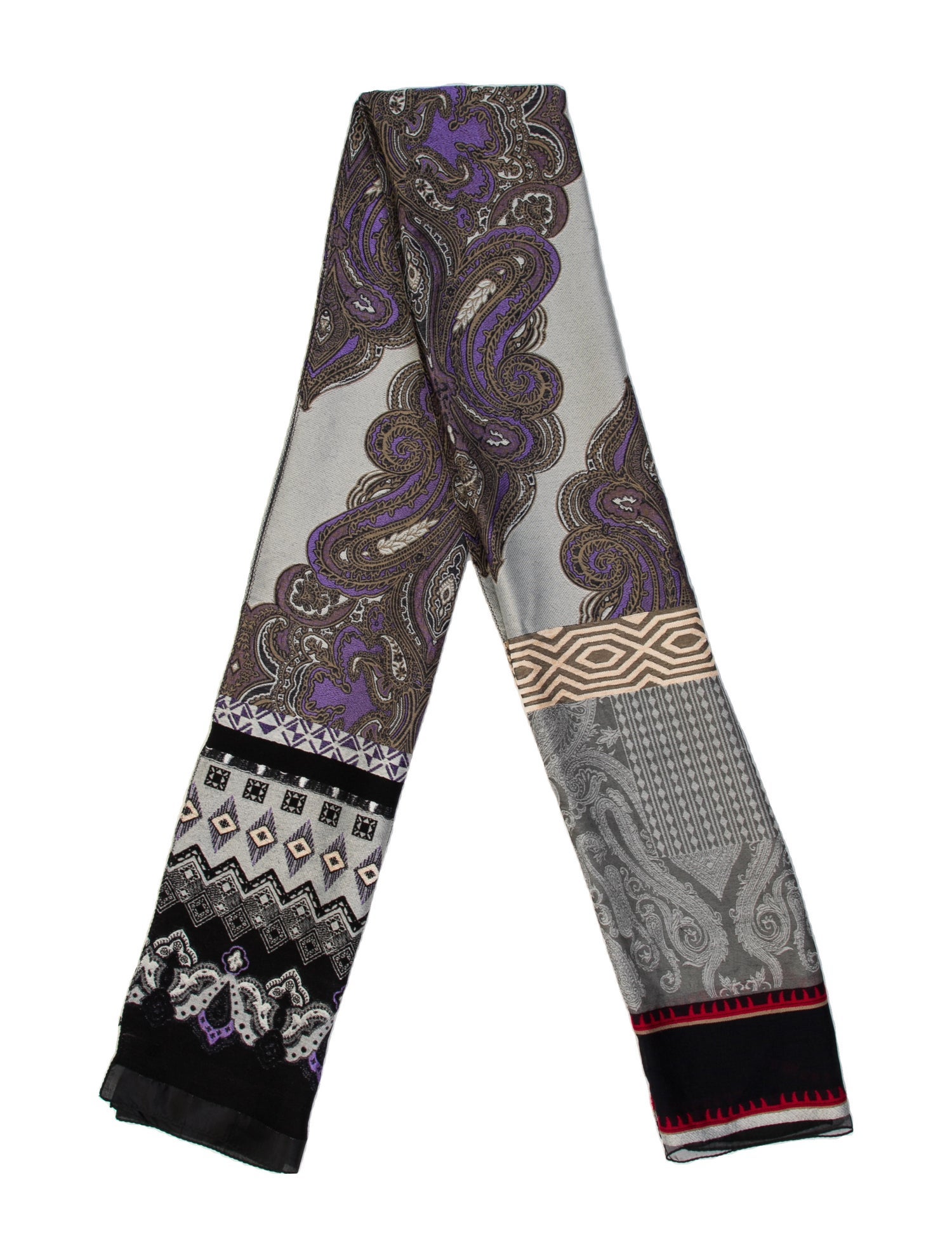 Etro Wool Paisley Print Scarf