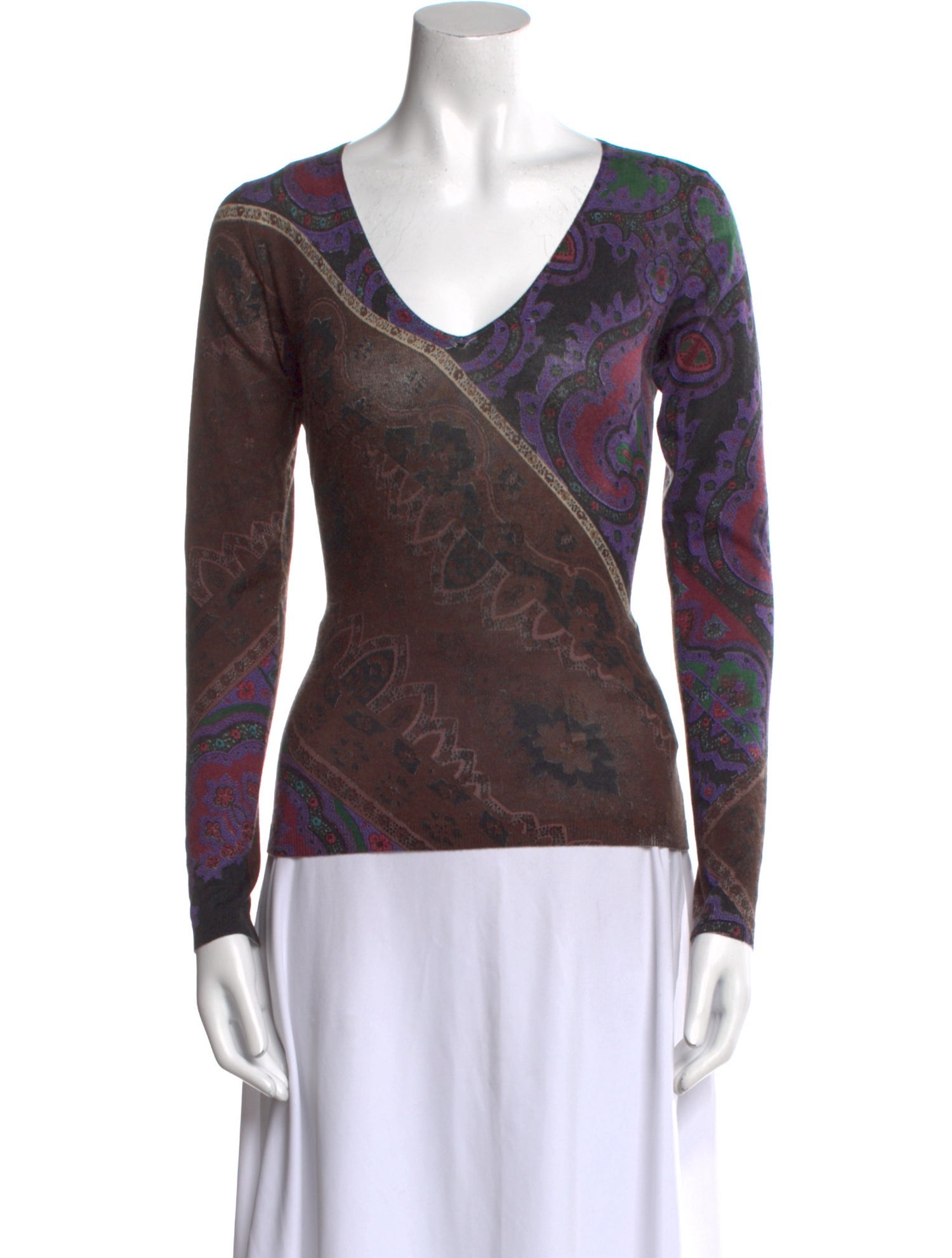Etro Silk Paisley Print Top