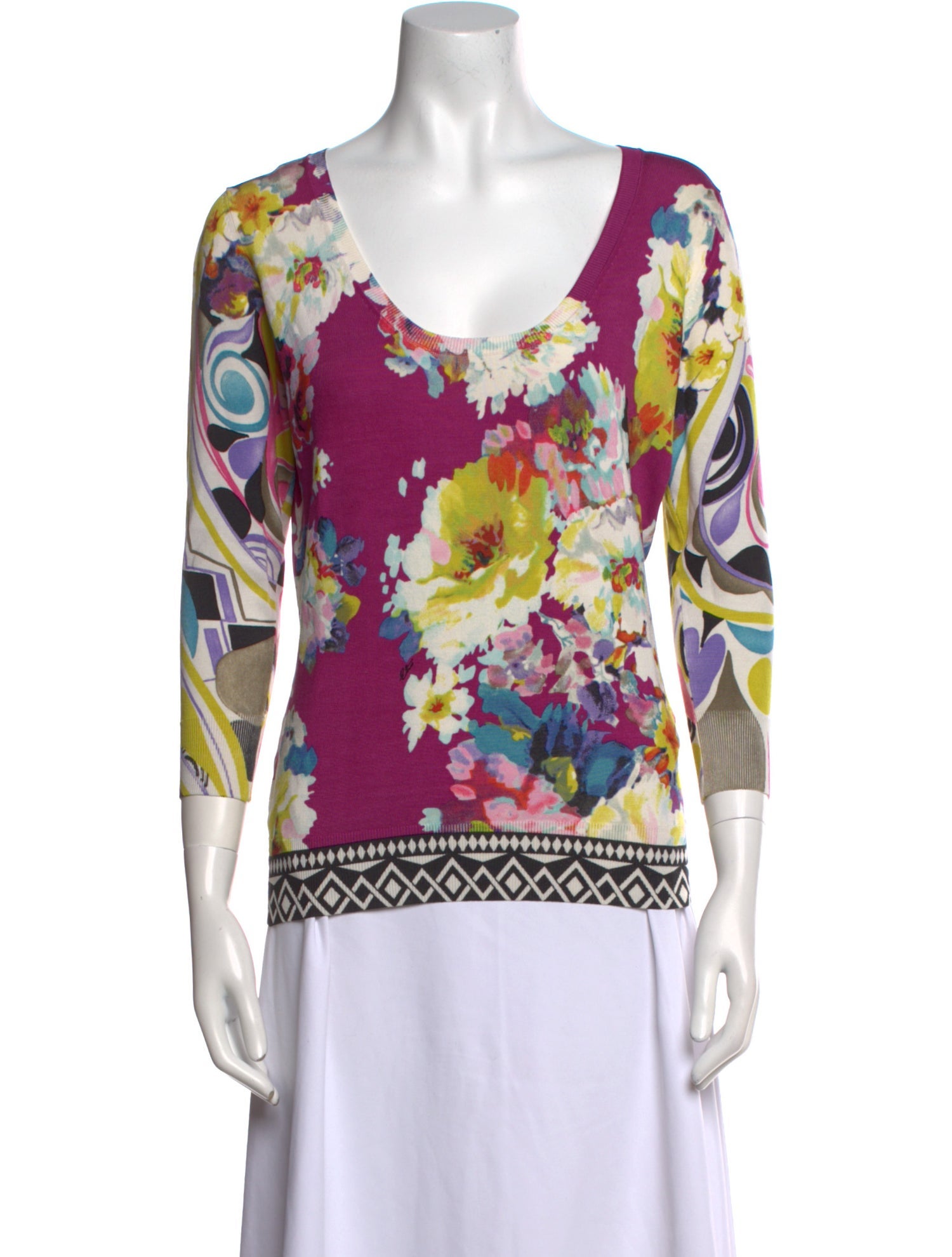 Etro Silk Floral Print Sweater