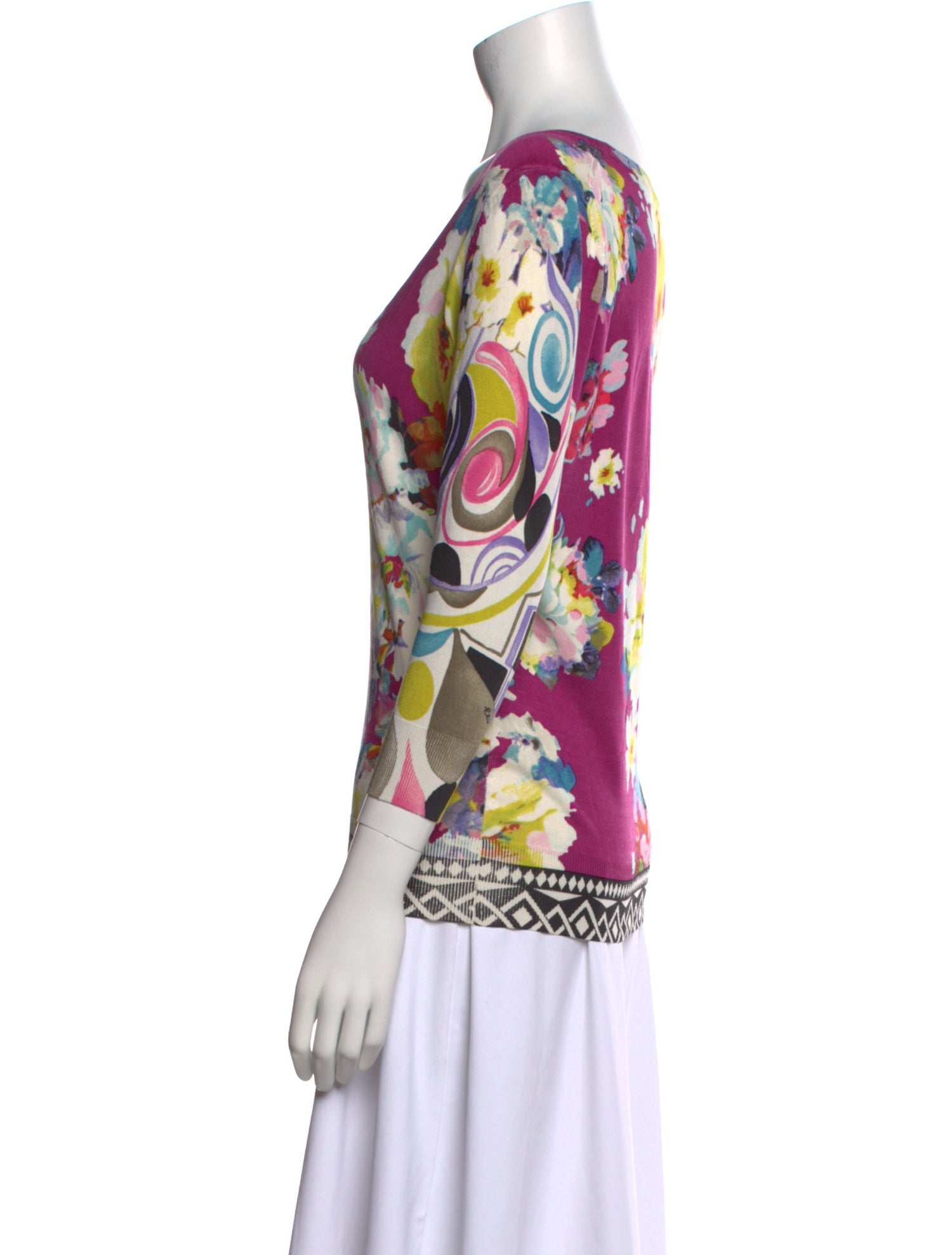 Etro Silk Floral Print Sweater