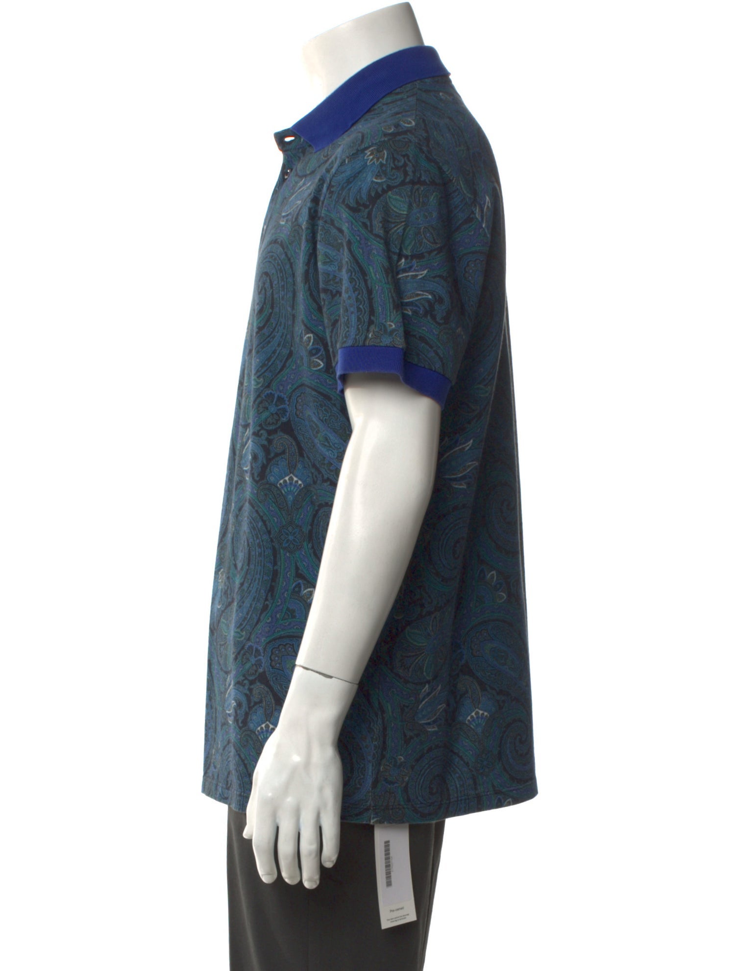 Etro Paisley Print Collar Polo Shirt