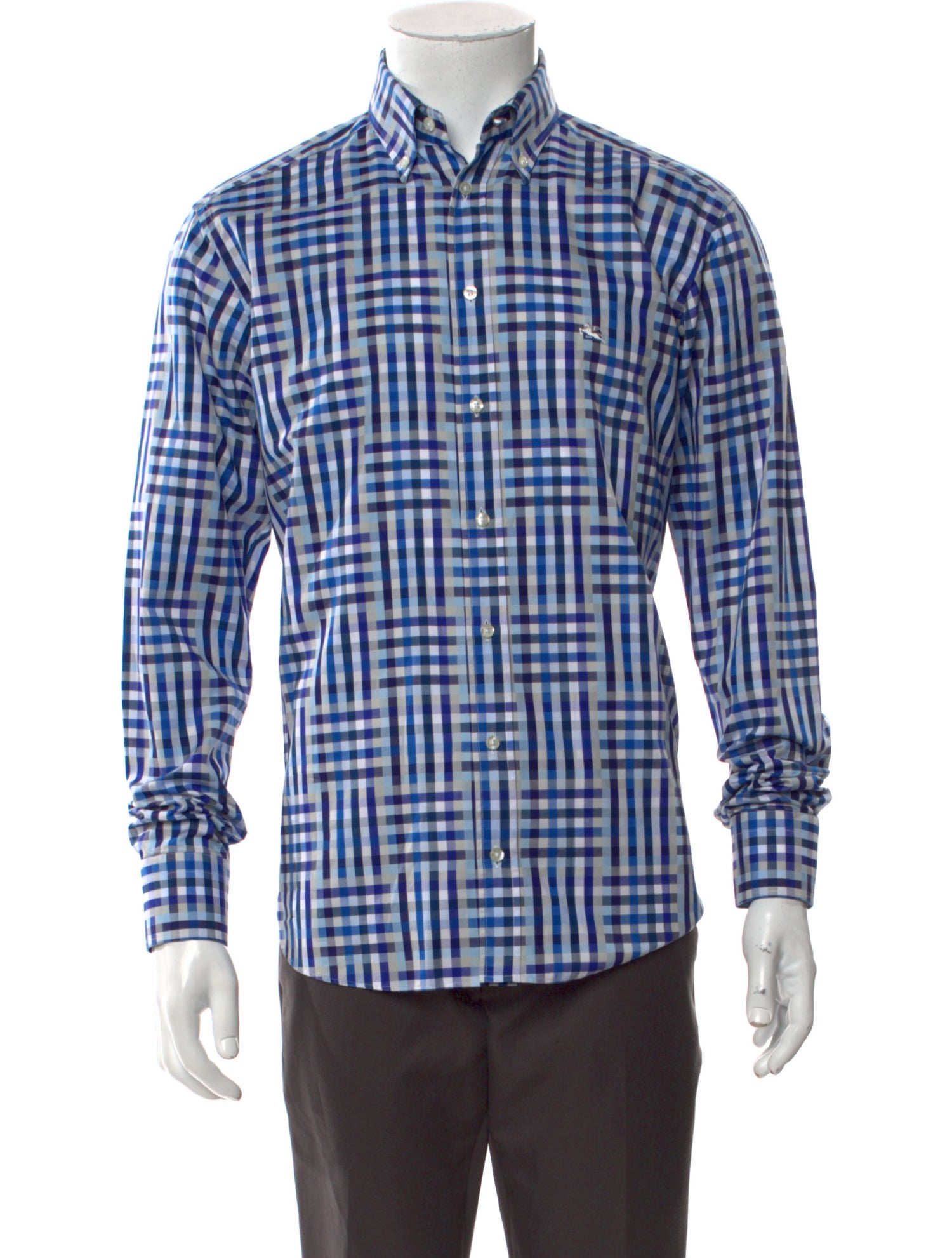Etro Plaid Print Long Sleeve Shirt