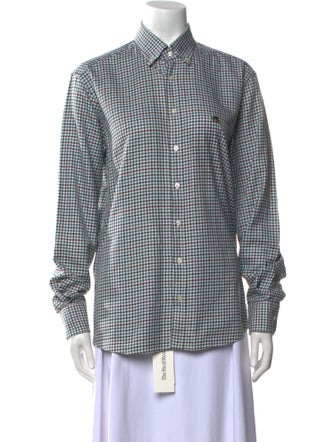 Etro Plaid Print Long Sleeve Button-Up Top