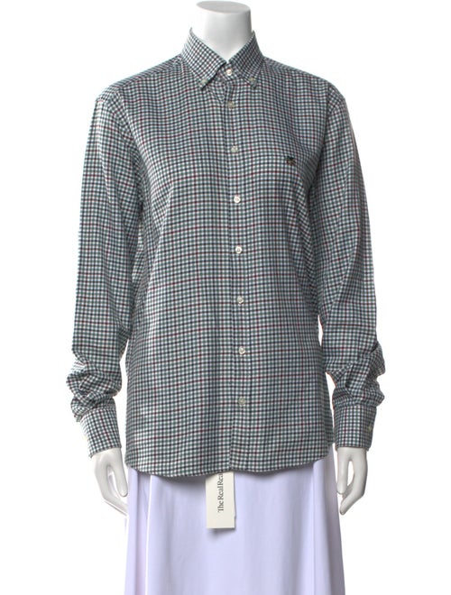 Etro Plaid Print Long Sleeve Button-Up Top