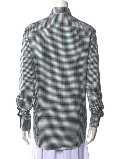Etro Plaid Print Long Sleeve Button-Up Top