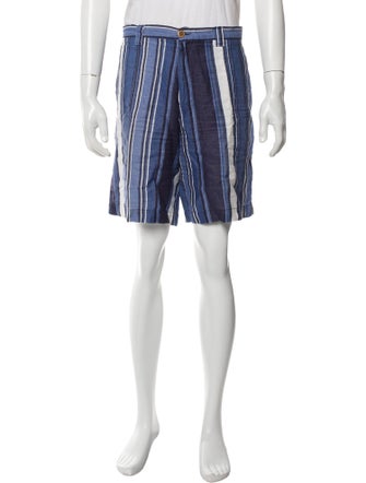 Etro Linen Flat Front Shorts