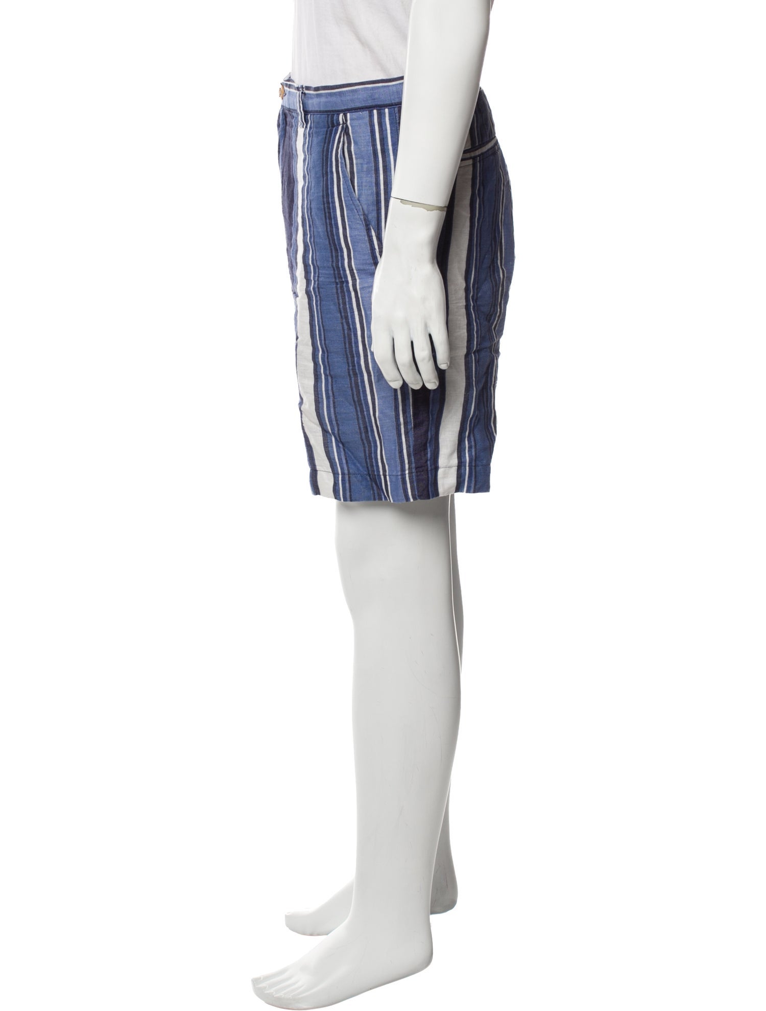 Etro Linen Flat Front Shorts