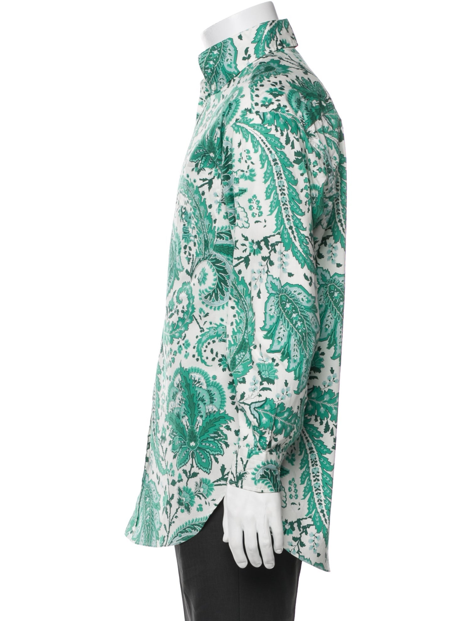 Etro Printed Long Sleeve Denim Shirt