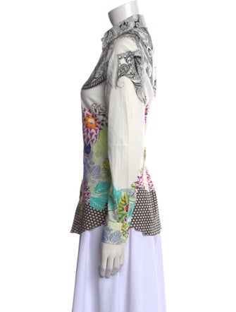 Etro Printed Long Sleeve Button-Up Top