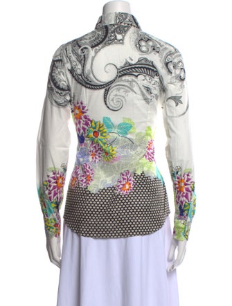 Etro Printed Long Sleeve Button-Up Top