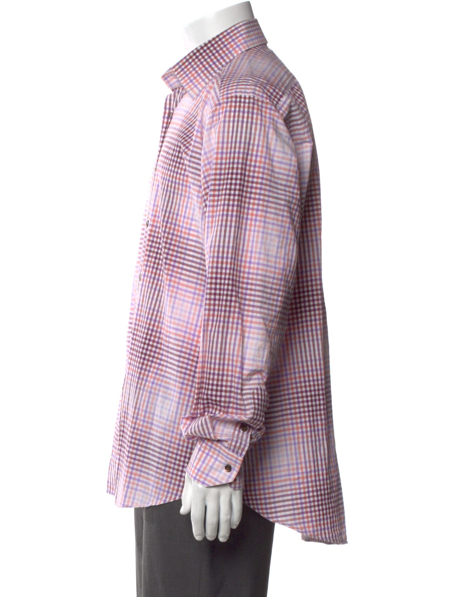 Etro Plaid Print Long Sleeve Dress Shirt
