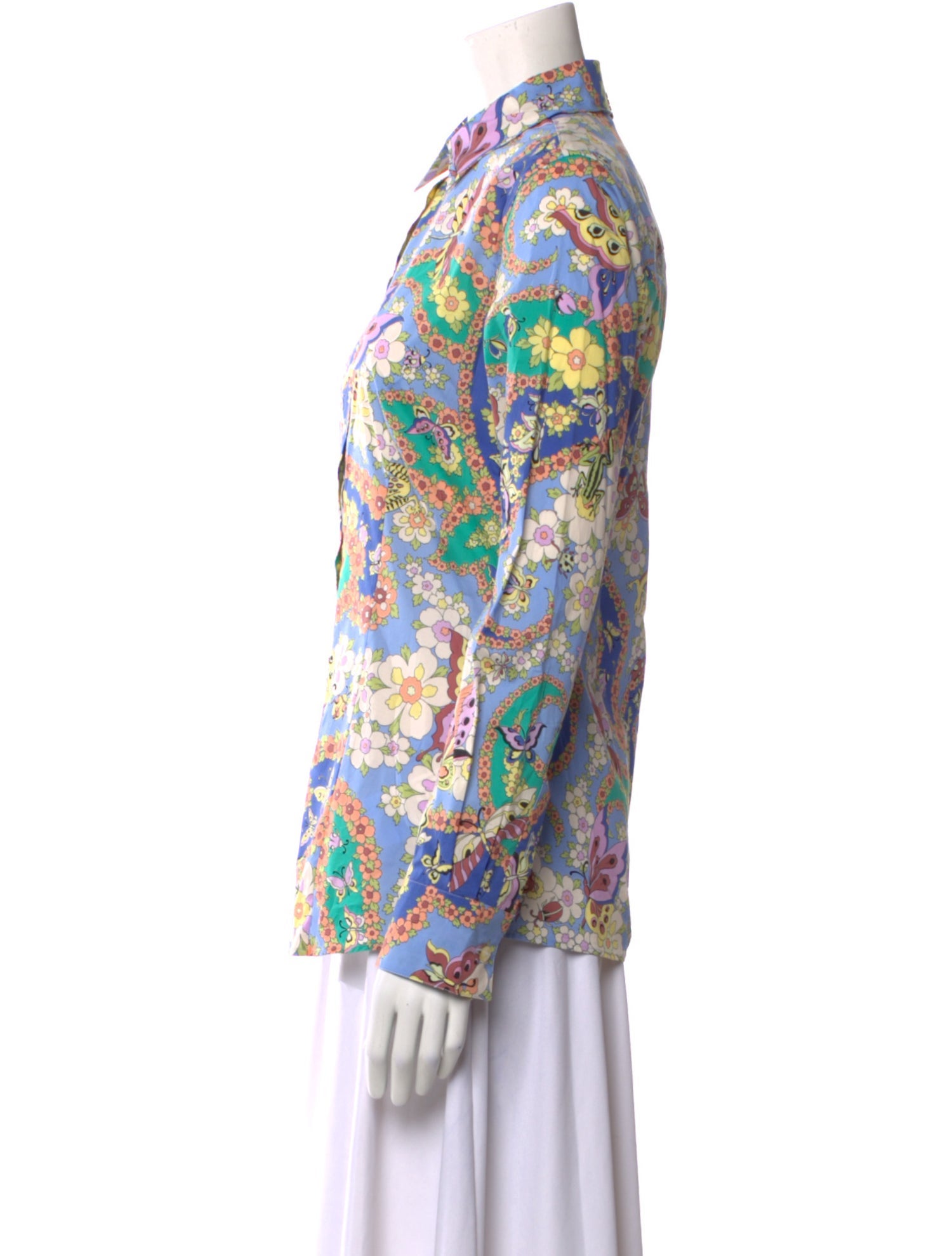 Etro Printed Long Sleeve Button-Up Top w/ Tags