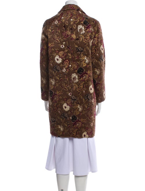 Etro Wool Floral Print Trench Coat