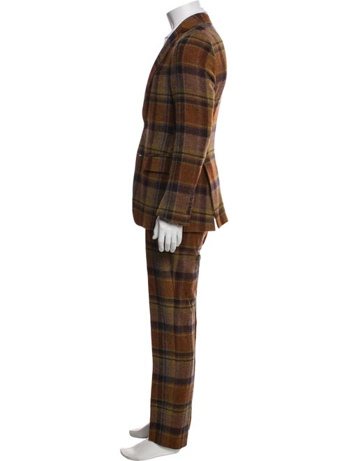 Etro Wool Plaid Print Two-Piece Suit