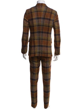 Etro Wool Plaid Print Two-Piece Suit