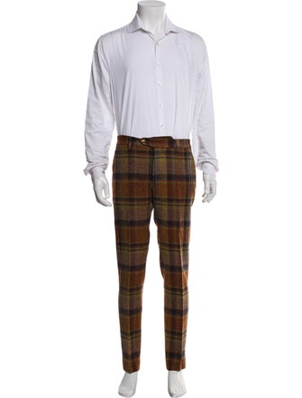 Etro Wool Plaid Print Two-Piece Suit
