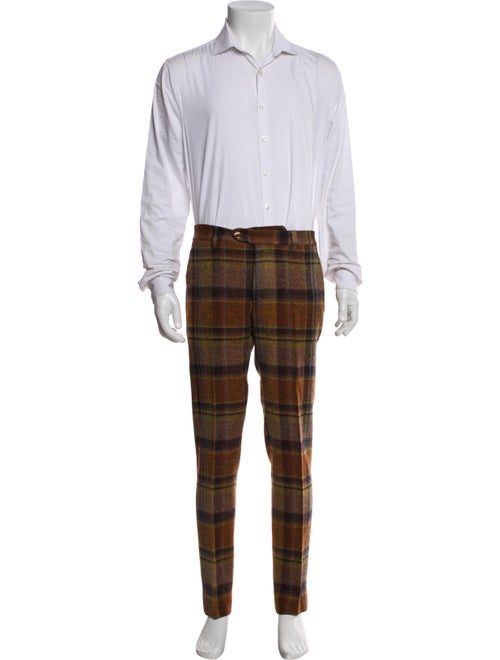 Etro Wool Plaid Print Two-Piece Suit