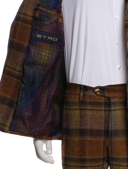 Etro Wool Plaid Print Two-Piece Suit