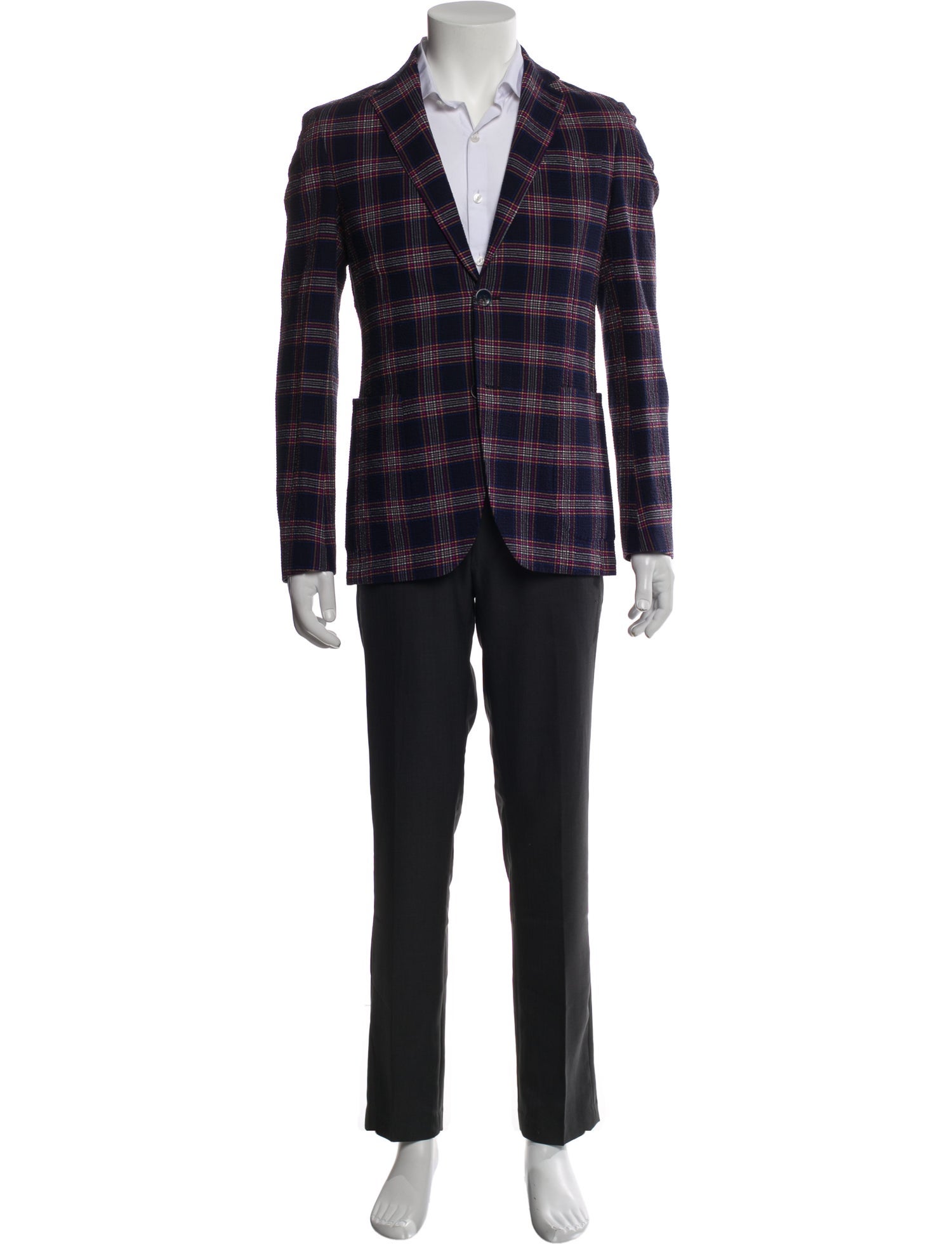 Etro Plaid Print Blazer