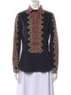 Etro Printed Long Sleeve Button-Up Top