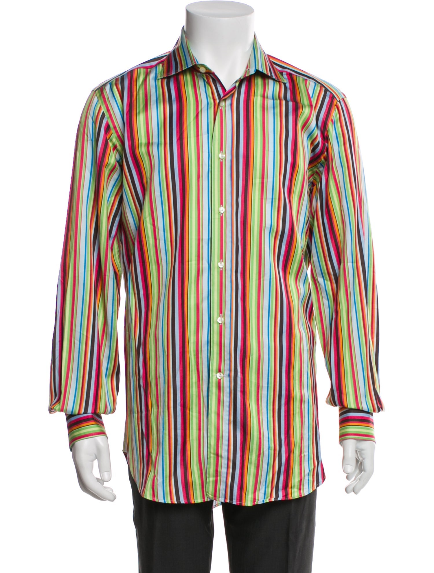 Etro Striped Long Sleeve Dress Shirt
