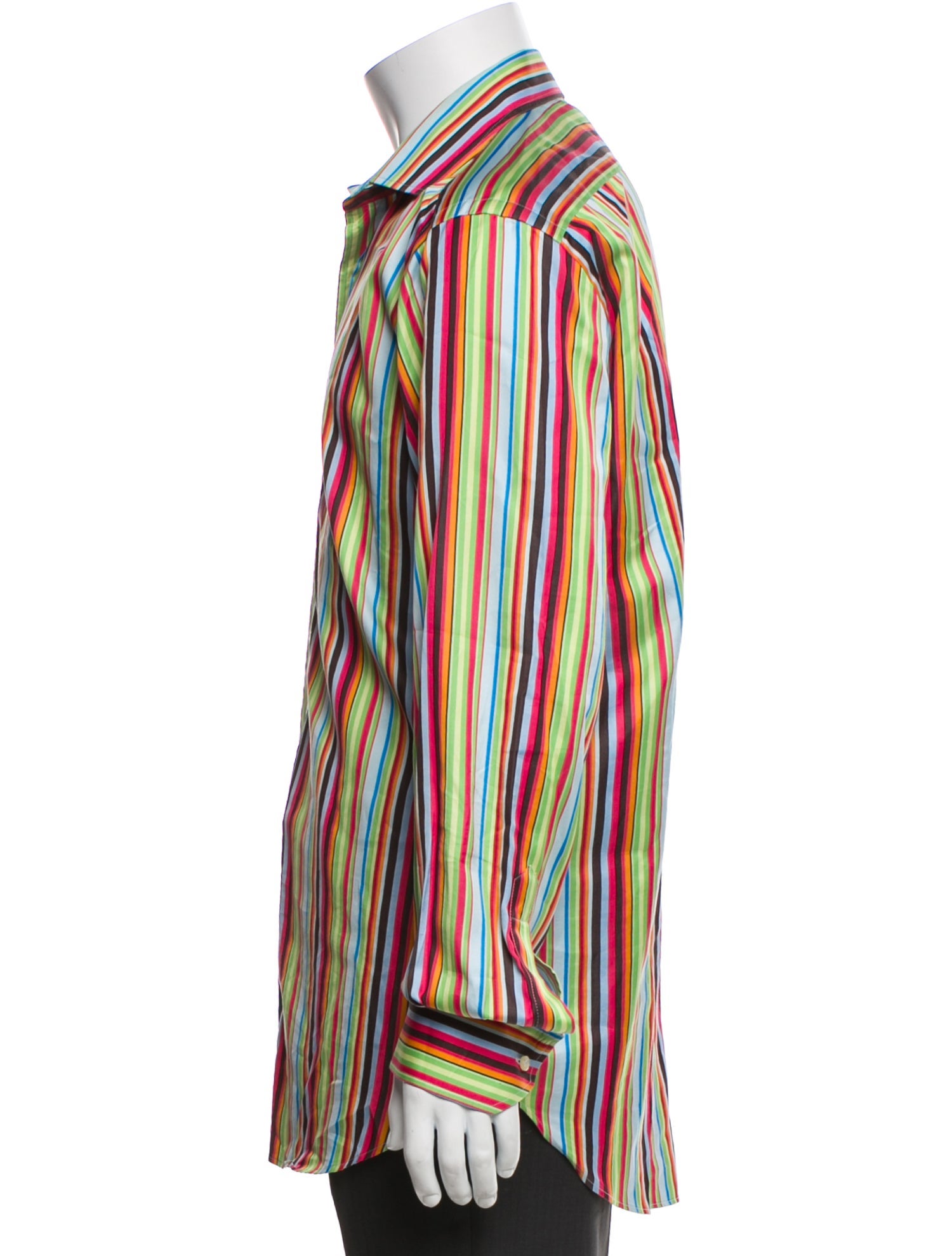 Etro Striped Long Sleeve Dress Shirt