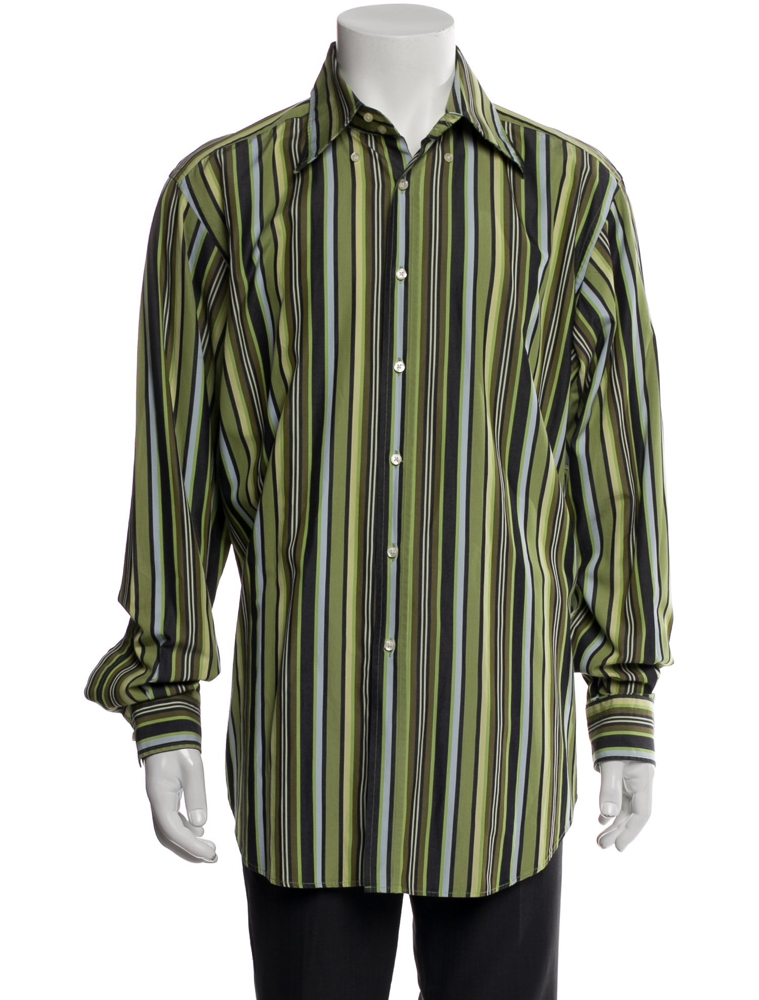 Etro Striped Long Sleeve Dress Shirt