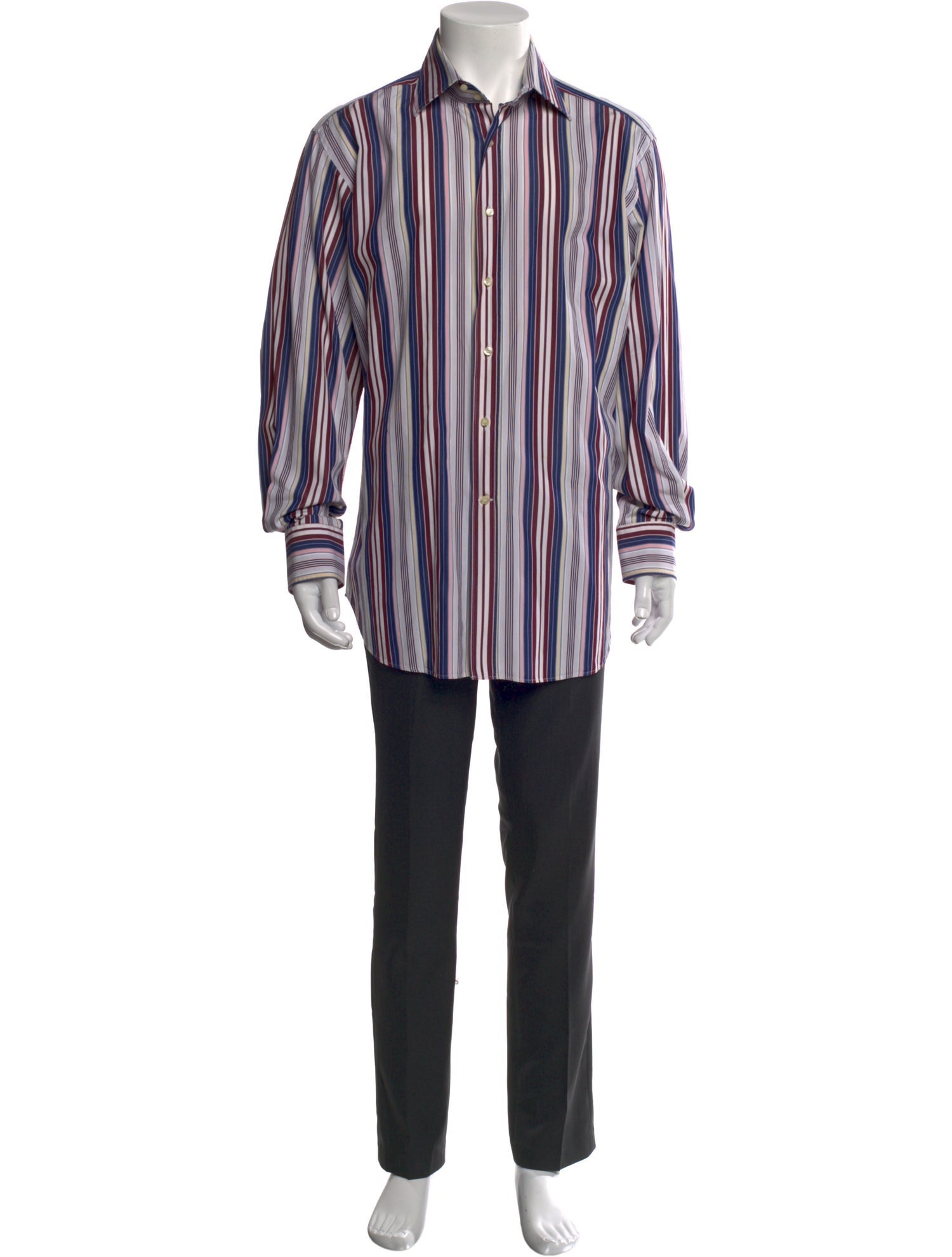 Etro Striped Long Sleeve Dress Shirt