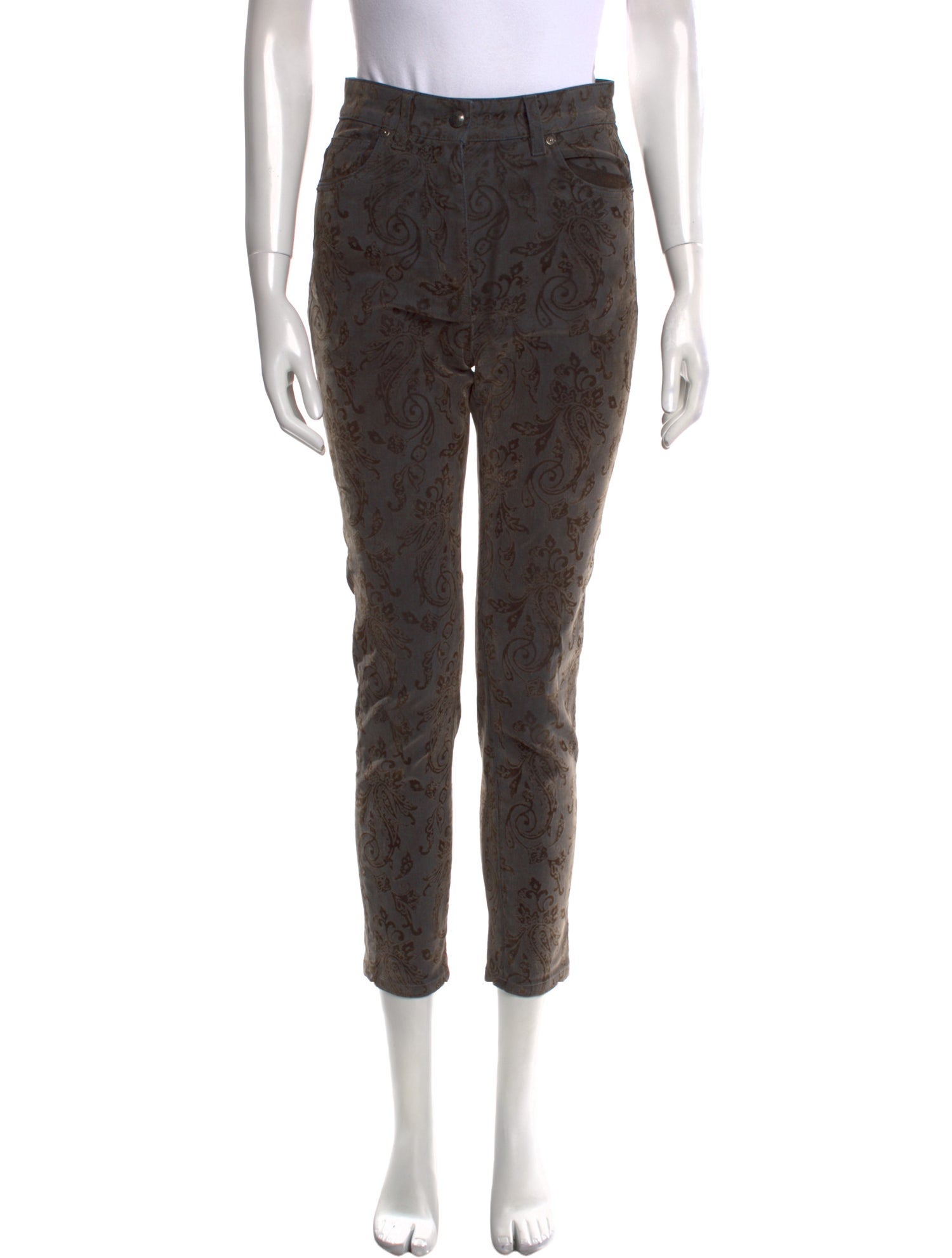 Etro Paisley Print Skinny Leg Pants