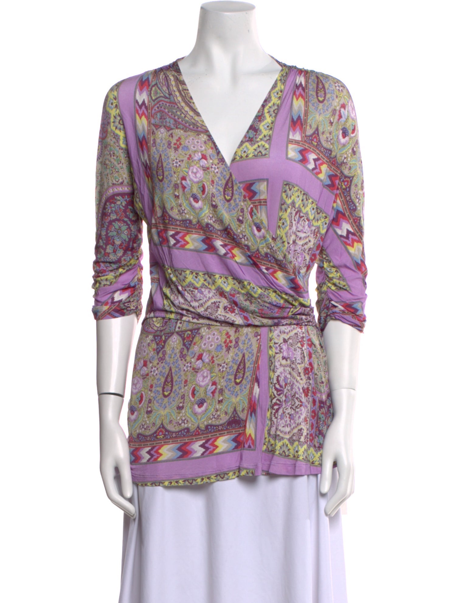 Etro Paisley Print V-Neck Blouse
