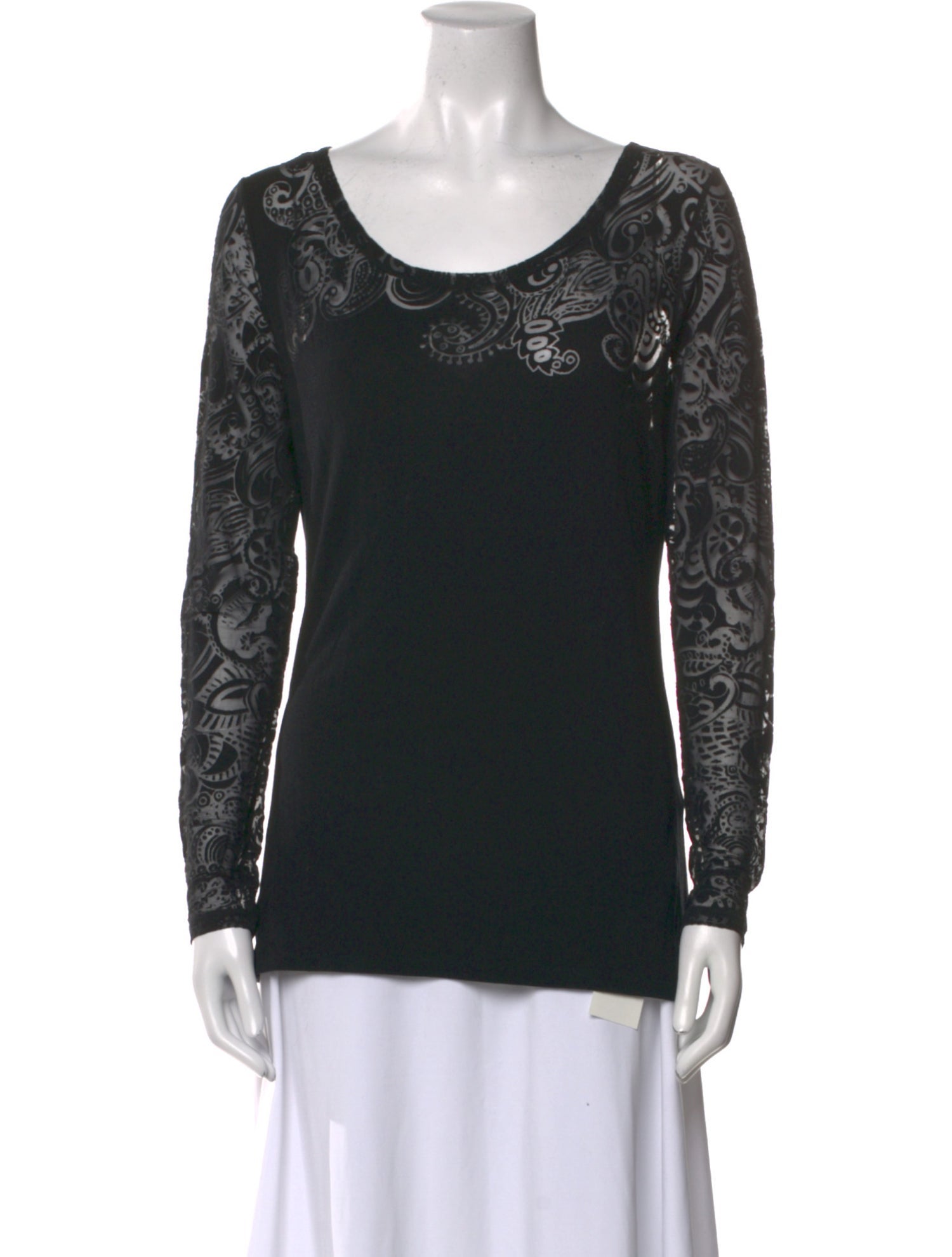 Etro Lace Pattern Scoop Neck Sweater