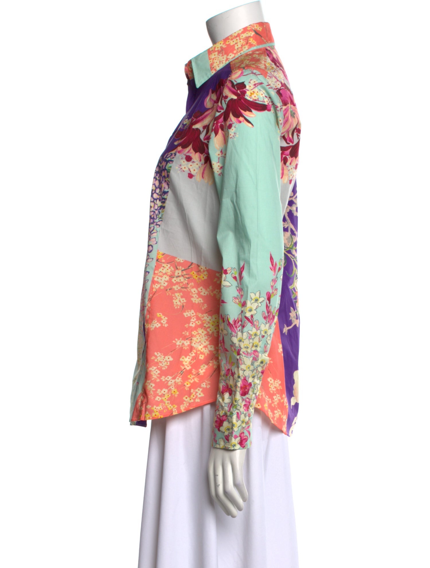 Etro Floral Print Long Sleeve Button-Up Top w/ Tags