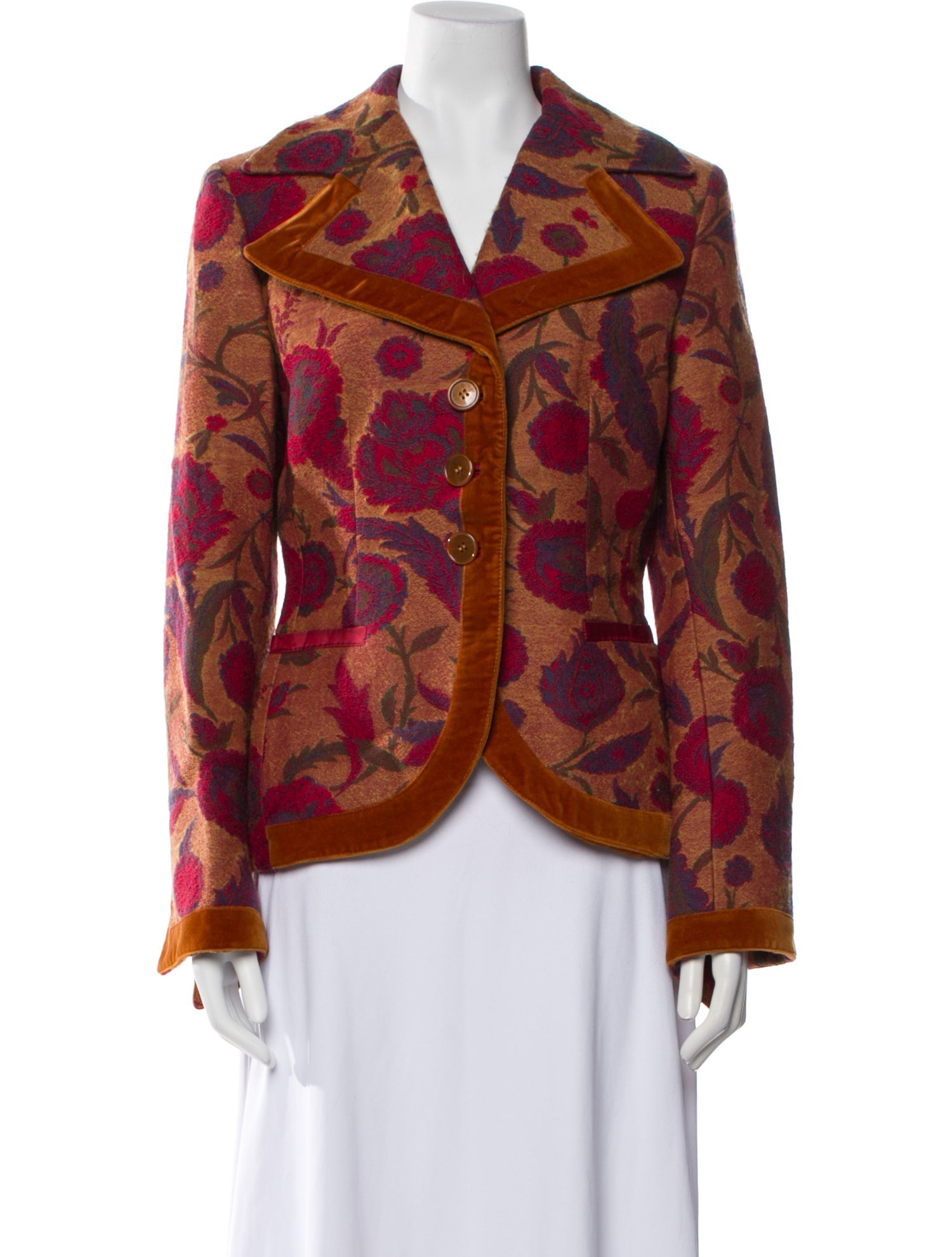 Etro Silk Floral Print Blazer
