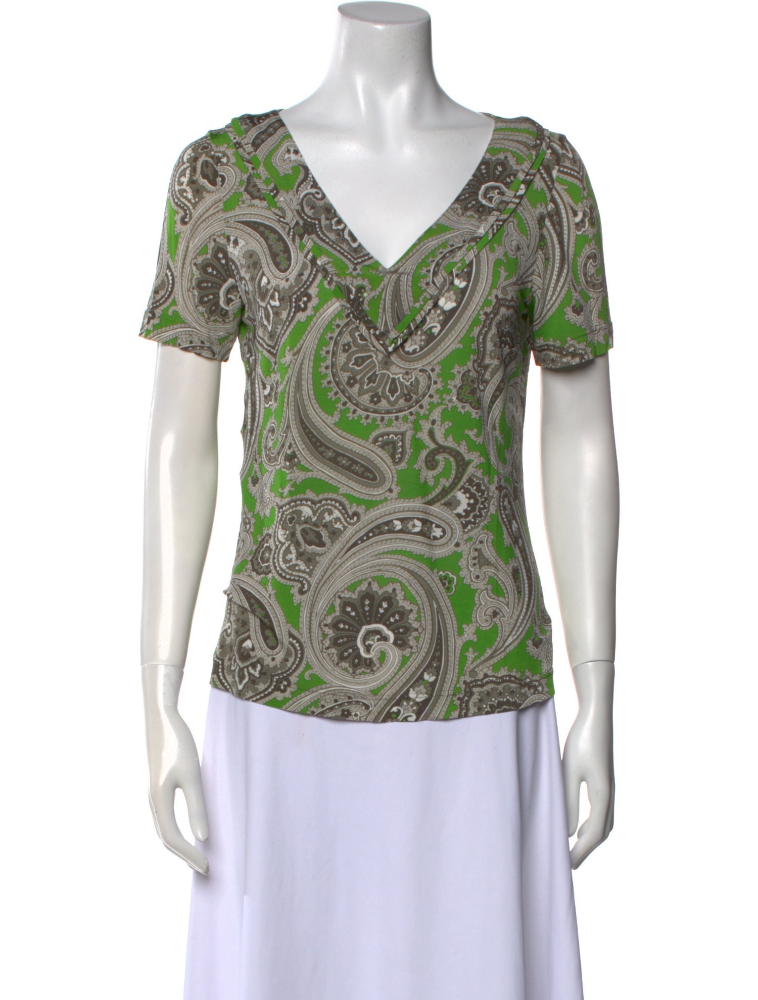 Etro Paisley Print V-Neck T-Shirt