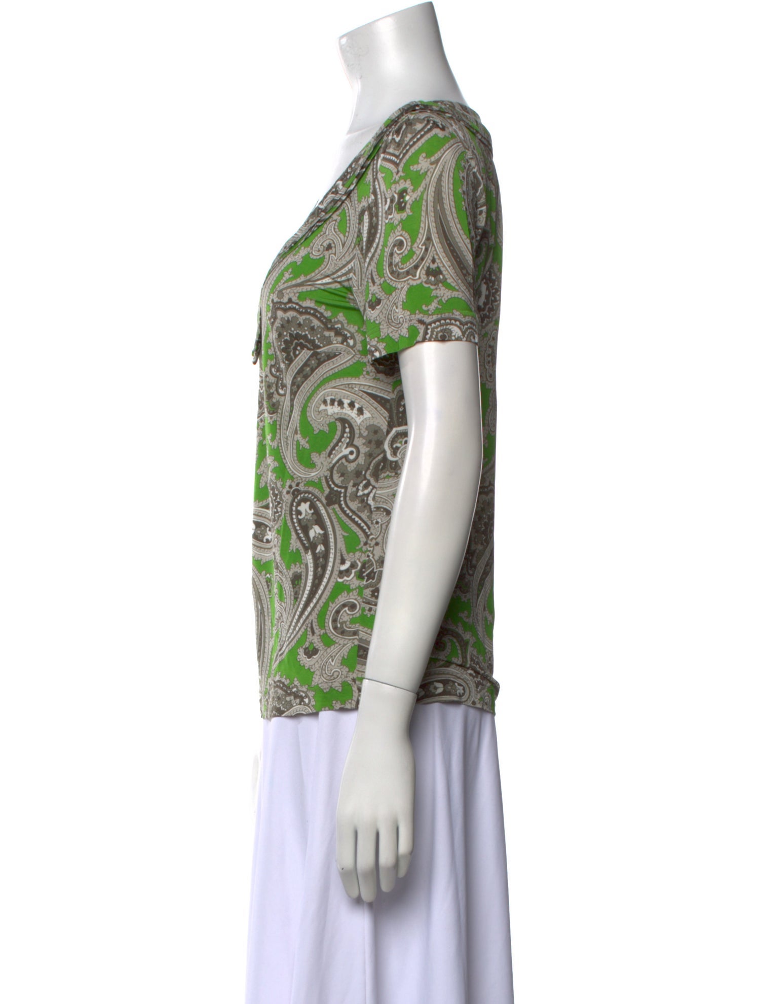 Etro Paisley Print V-Neck T-Shirt