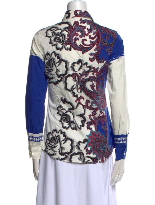 Etro Printed Long Sleeve Button-Up Top