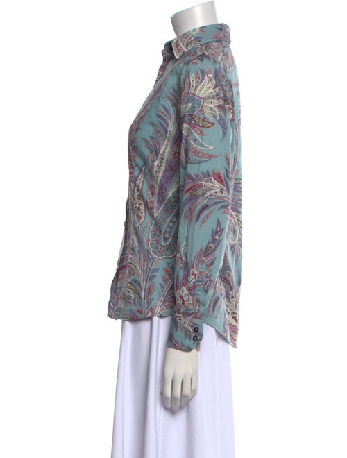 Etro Paisley Print Long Sleeve Button-Up Top
