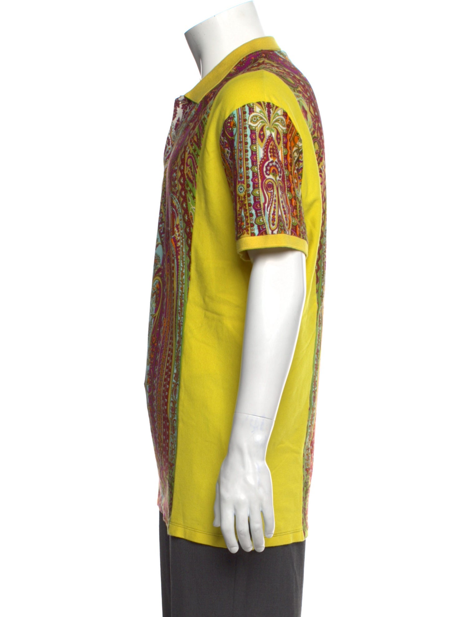 Etro Paisley Print Collar Polo Shirt