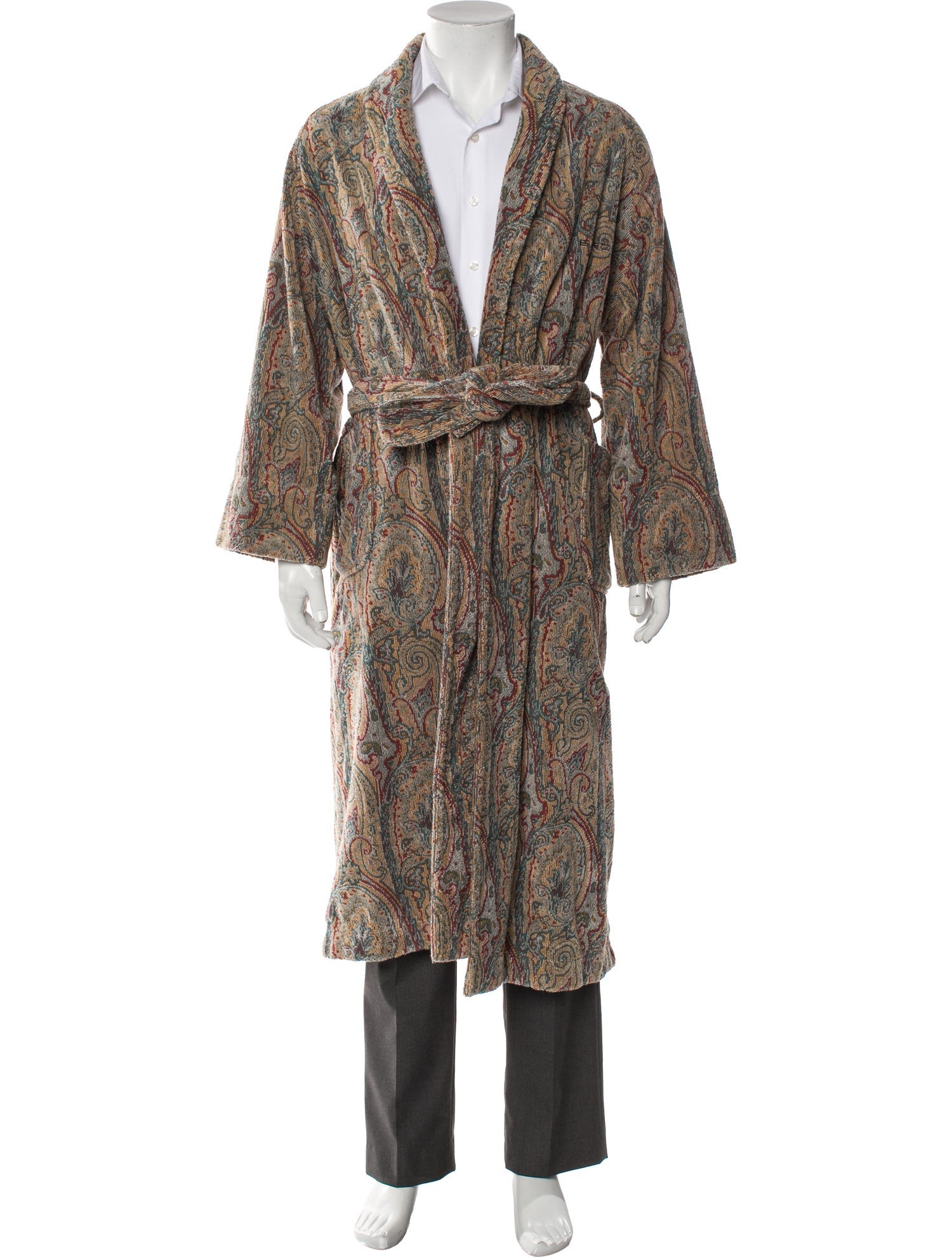 Etro Home Printed Pleated Accents Robe