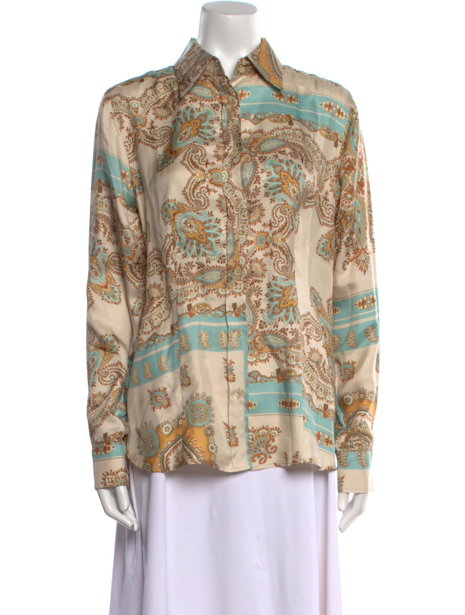 Etro Silk Printed Button-Up Top